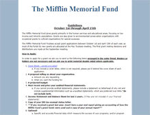 Tablet Screenshot of mifflinmemorialfund.org